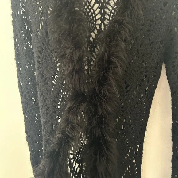 Bebe Elegant Black Long Knitted Duster - Picture 4 of 11